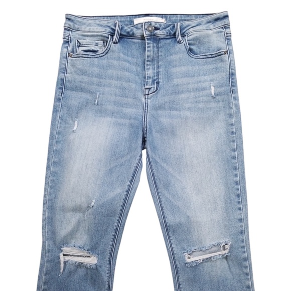 HIDDEN Women's High Rise Distressed Raw Hem Ankle Crop Jeans Size 31 - Picture 2 of 14